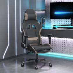 Chaise De Jeu Avec Repose-pied Noir Et Taupe Tissu Vidaxl