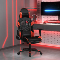 Chaise De Jeu Avec Repose-pied Noir Et Rouge Similicuir Vidaxl