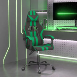 Chaise Gamer, Chaise Fauteuil De Bureau Style Moderne - Noir Et Vert Similicuir Vidaxl