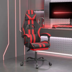 Chaise De Jeu Avec Repose-pied Noir Et Rouge Similicuir Vidaxl