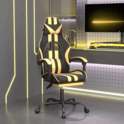 Chaise De Jeu Avec Repose-pied Noir Et Doré Similicuir Vidaxl