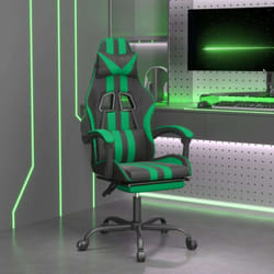 Chaise De Jeu Avec Repose-pied Noir Et Vert Similicuir Vidaxl