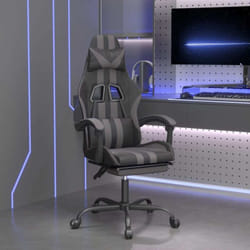 Chaise De Jeu Avec Repose-pied Noir Et Gris Similicuir Vidaxl