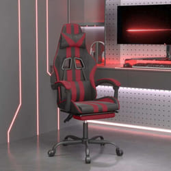 Chaise Gamer Avec Repose-pied, Chaise Fauteuil De Bureau Style Moderne - Noir/rouge Bordeaux Similicuir Vidaxl