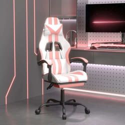 Chaise De Jeu Avec Repose-pied Blanc Et Rose Similicuir Vidaxl