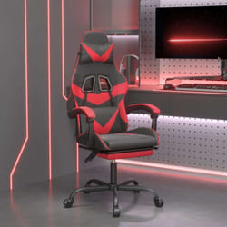 Chaise De Jeu Avec Repose-pied Noir Et Rouge Similicuir Vidaxl