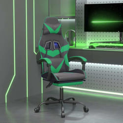 Chaise De Jeu Avec Repose-pied Noir Et Vert Similicuir Vidaxl