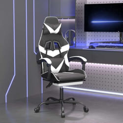 Chaise De Jeu Avec Repose-pied Noir Et Blanc Similicuir Vidaxl