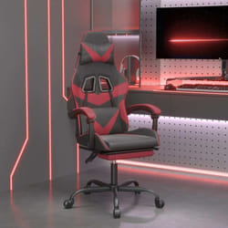 Chaise De Jeu Avec Repose-pied Noir/rouge Bordeaux Similicuir
