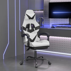 Chaise De Jeu Avec Repose-pied Blanc Et Noir Similicuir Vidaxl