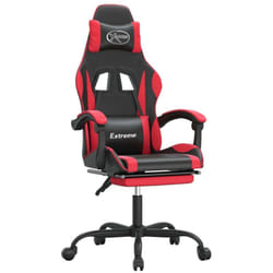 Chaise De Jeu Avec Repose-pied Noir Et Rouge Similicuir Vidaxl