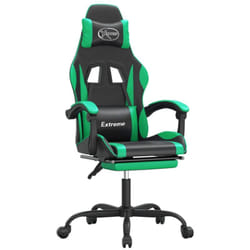 Chaise De Jeu Avec Repose-pied Noir Et Vert Similicuir Vidaxl
