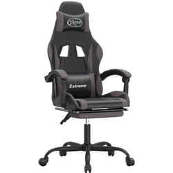 Chaise De Jeu Avec Repose-pied Noir Et Gris Similicuir Vidaxl