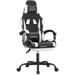 Chaise De Jeu Avec Repose-pied Noir Et Blanc Similicuir Vidaxl