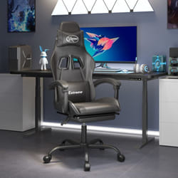 Chaise De Jeu Avec Repose-pied Noir Similicuir Vidaxl544937