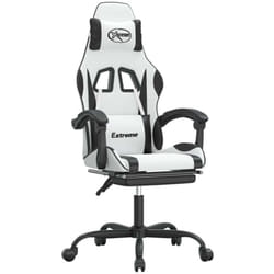 Chaise De Jeu Avec Repose-pied Blanc Et Noir Similicuir Vidaxl