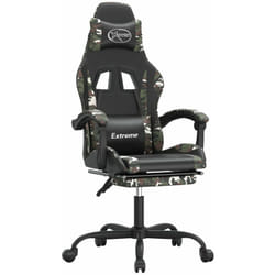 Chaise De Jeu Avec Repose-pied Noir Et Camouflage Similicuir Vidaxl