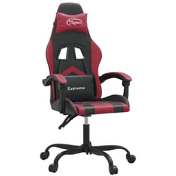 Chaise Gamer, Chaise Fauteuil De Bureau Style Moderne - Noir Et Rouge Bordeaux Similicuir Vidaxl