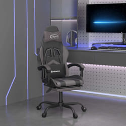 Chaise De Jeu Avec Repose-pied Noir Et Gris Similicuir Vidaxl262321