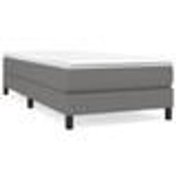 3120493 vidaXL Sommier à ressorts de lit Gris foncé 100x200 cm Tissu