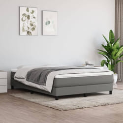 Cadre de lit Gris foncé 140x190 cm Tissu Vidaxl
