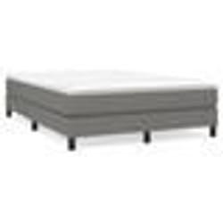 3120517 vidaXL Sommier à ressorts de lit Gris foncé 140x200 cm Tissu