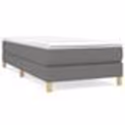 3120575 vidaXL Sommier à ressorts de lit Gris foncé 90x190 cm Tissu