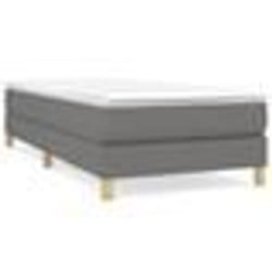 3120575 vidaXL Sommier à ressorts de lit Gris foncé 90x190 cm Tissu