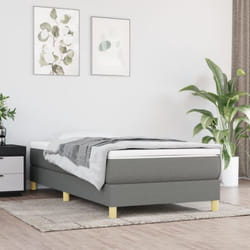 Vidaxl - Cadre de lit sans matelas gris foncé 90x200 cm tissu