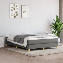 Vidaxl - Cadre de lit sans matelas gris foncé 140x190 cm tissu