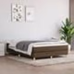 vidaXL Cadre de lit sans matelas marron foncé 140x190 cm tissu - 140 x 190 cm