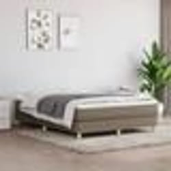 3120610 vidaXL Sommier à ressorts de lit Taupe 140x190 cm Tissu