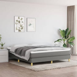 Vidaxl - Cadre de lit sans matelas gris foncé 160x200 cm tissu
