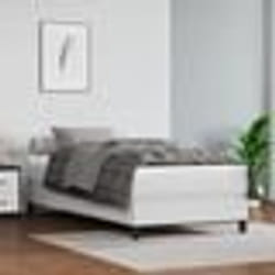 3120677 vidaXL Sommier à ressorts de lit Blanc 90x200 cm Similicuir