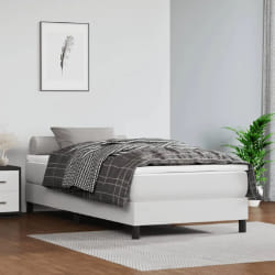 VIDAXL Cadre de lit similicuir - Blanc 100x200 cm