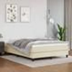 3120702 vidaXL Sommier à ressorts de lit Crème 140x200 cm Similicuir