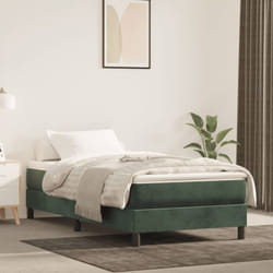 Vidaxl - Sommier à ressorts de lit Vert foncé 100x200 cm Velours