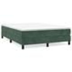 vidaXL Cadre de lit sans matelas vert foncé 140x200 cm velours - 140 x 200 cm