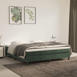 Sommier à ressorts de lit Vert foncé 180x200 cm Velours