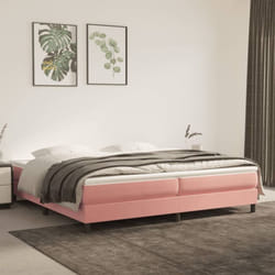 Vidaxl - Sommier à ressorts de lit Rose 200x200 cm Velours