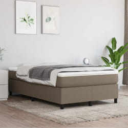vidaXL Cadre de Lit Tissu Taupe