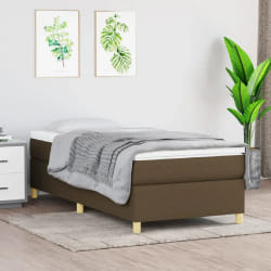 VIDAXL Cadre de lit - Marron foncé 90x190 cm Tissu