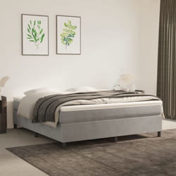 Sommier à ressorts de lit Gris clair 160x200 cm Velours