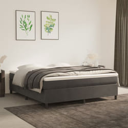 Cadre de lit Gris foncé 160 x 200 cm Velours - Vidaxl