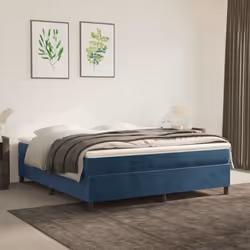 vidaXL Cadre de lit sans matelas bleu foncé 160x200 cm velours - 160 x 200 cm