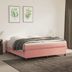 vidaXL Cadre de lit sans matelas rose 160x200 cm velours - 160 x 200 cm