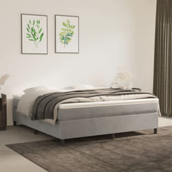 Sommier à ressorts de lit Gris clair 180x200 cm Velours