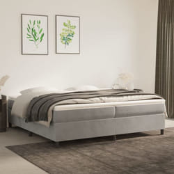 Sommier à ressorts de lit Gris clair 200x200 cm Velours