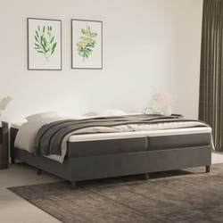 Vidaxl - Cadre de lit Gris foncé 200 x 200 cm Velours