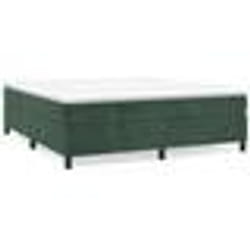 vidaXL Cadre de lit sans matelas vert foncé 200x200 cm velours - 200 x 200 cm